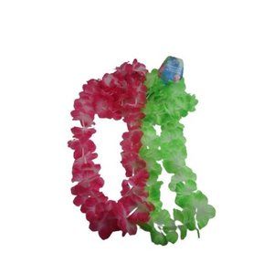 Hawaiian 2 Leis 2 Headbands 2 wristbands Pink Green Lua Coastal Tropical Tiki